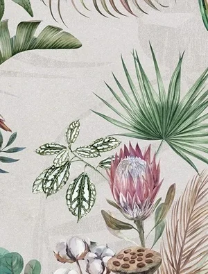 Gres Mural Eden Grey B Sugar 60x120-płytki z ptakami  GAT I