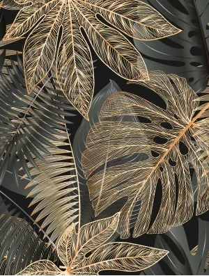 Gres Mural Gold Leaves Sugar 60x120 GAT I