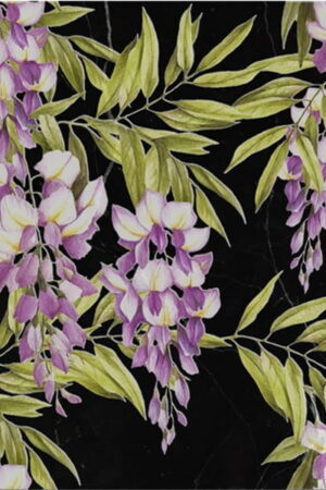 Mural gresowy 60x60 FLOWERS-3 BLACK STR