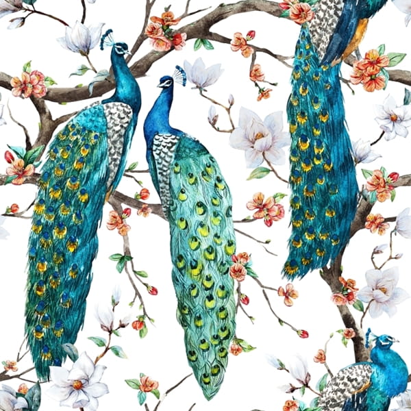 Mural gresowy 60x60 DEK PEACOCK WHITE MAT GAT I