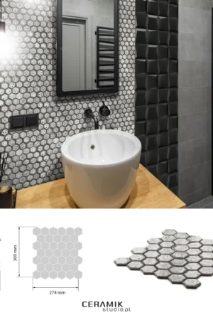 Ceramik Studio Mozaika Hex Quicksilver