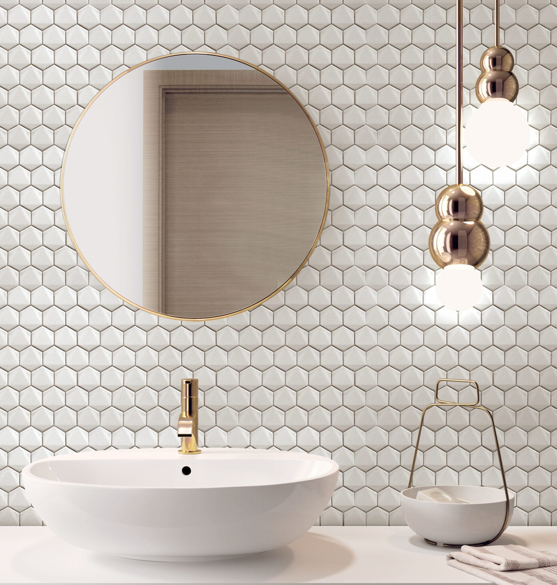 Ceramik Studio Mozaika 3D Hex Snow