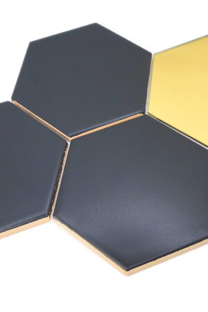 Ceramik Studio Mozaika Heksagon Black&Mirror Gold