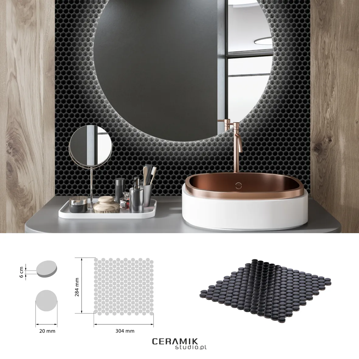 Ceramik Studio Mozaika Dots Black - obrazek 3