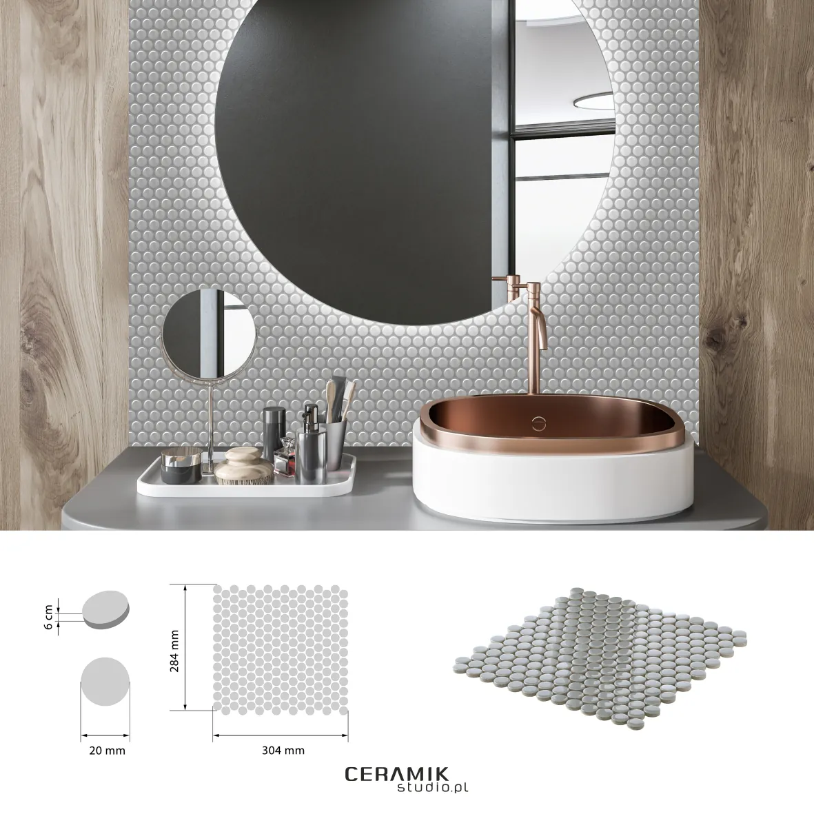 Ceramik Studio Mozaika Dots Gray - obrazek 3