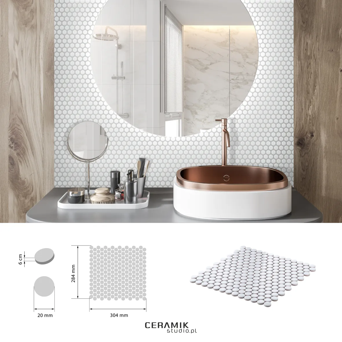 Ceramik Studio Mozaika Dots Snow - obrazek 3