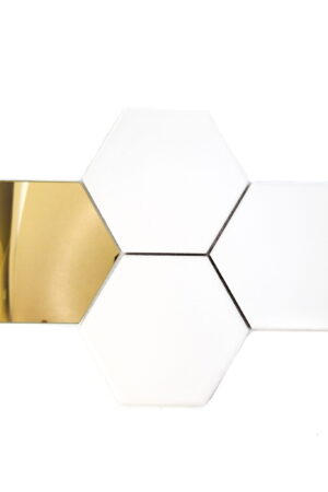 Ceramik Studio Mozaika Mozaika Heksagon White&Mirror Gold