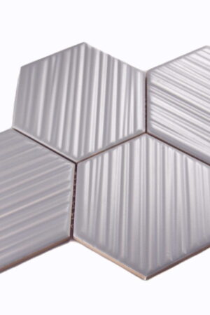 Ceramik Studio Mozaika Heksagon Relief Light Grey