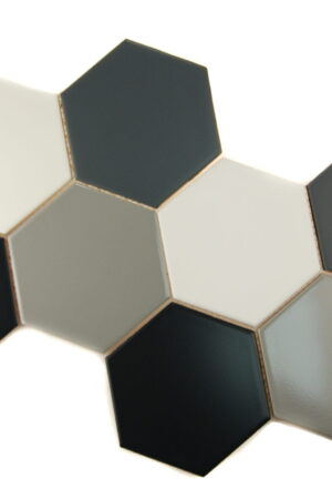 Ceramik Studio Mozaika Heksagon Black & Grey&White
