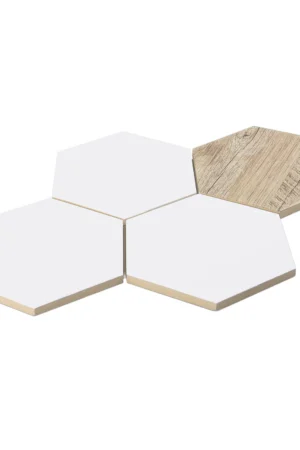 Ceramik Studio Mozaika Heksagon White – Wood