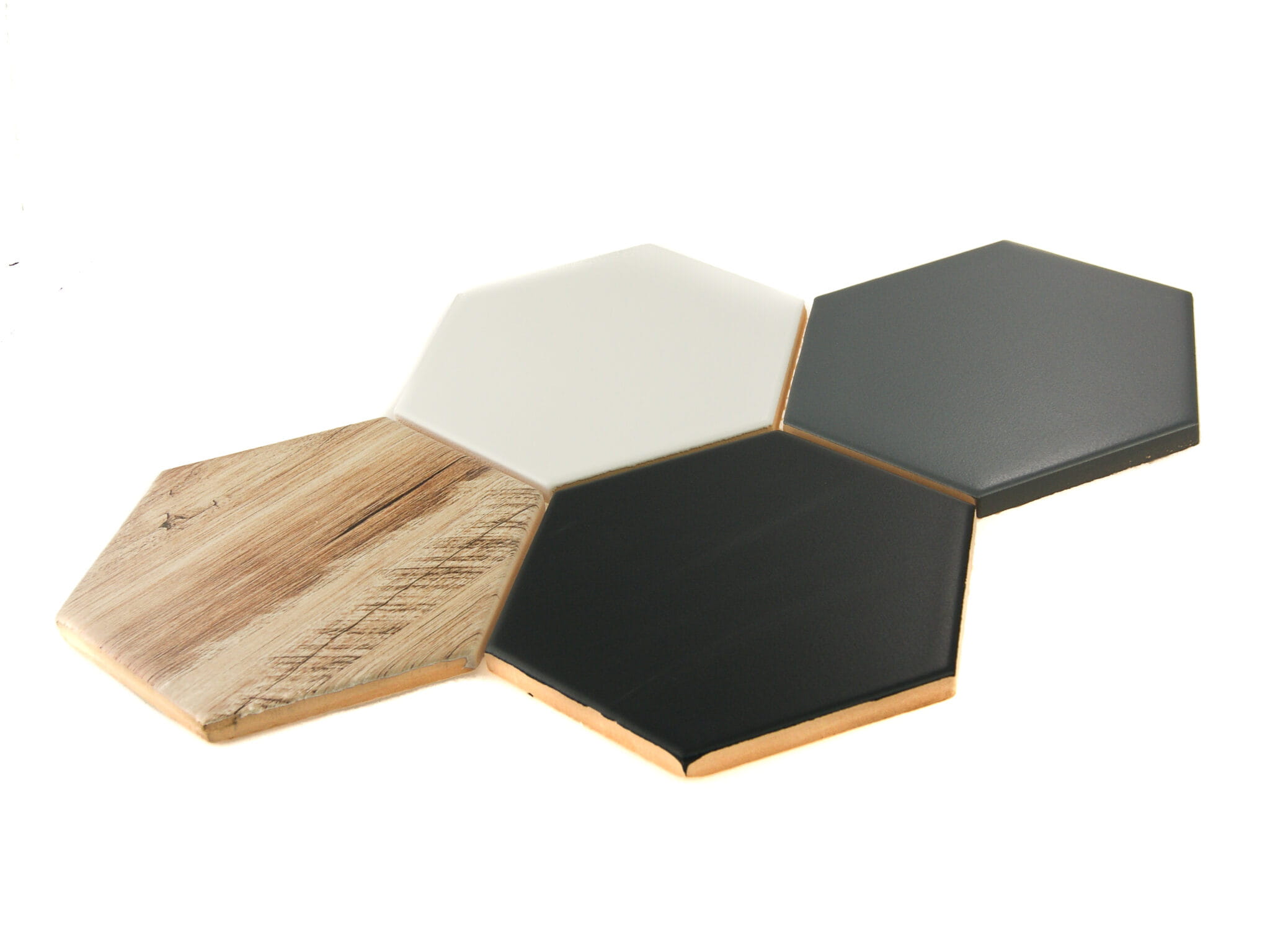 Ceramik Studio Mozaika Heksagon MIX – Black Mat – Wood – White – Dark Grey - obrazek 3