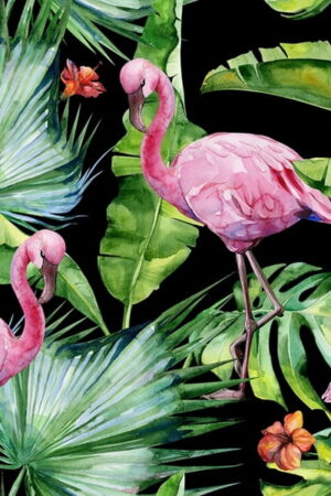Mural gresowy 60x60 JUNGLE 4 BLACK MAT GAT I