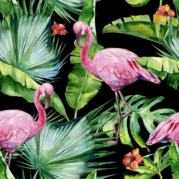 Mural gresowy 60x60 JUNGLE 4 BLACK MAT GAT I