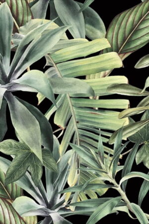 Mural gresowy 60x60 JUNGLE BLACK SATINE MAT GAT I