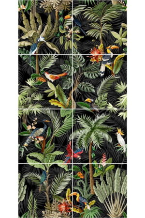 Mural gresowy 240x120 OBRAZ MIDNIGHT GARDEN 8-ELEM. 60x60 STR GAT I