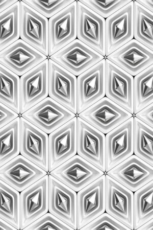 Mural gresowy 60x60 ILLUSION-3 SILVER MAT