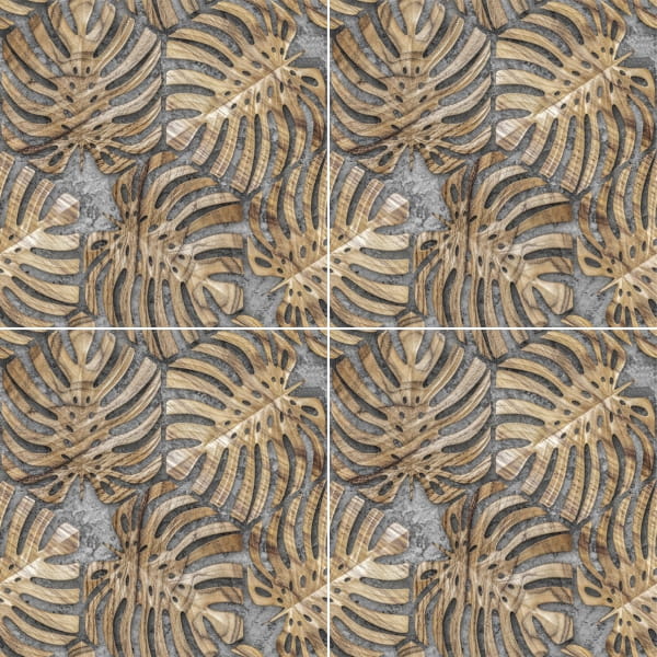 Mural gresowy 60x60 MONSTERA CEMENT-3 MAT - obrazek 2
