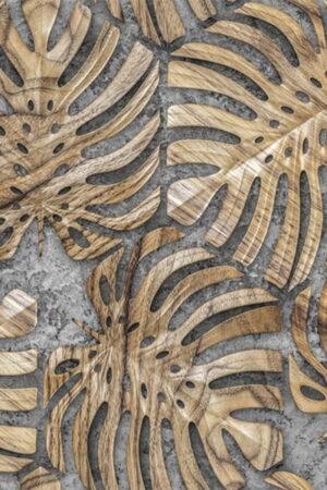 Mural gresowy 60x60 MONSTERA CEMENT-3 MAT
