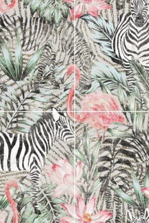 Mural gresowy 120x120 ZEBRA 4-ELEM. MAT