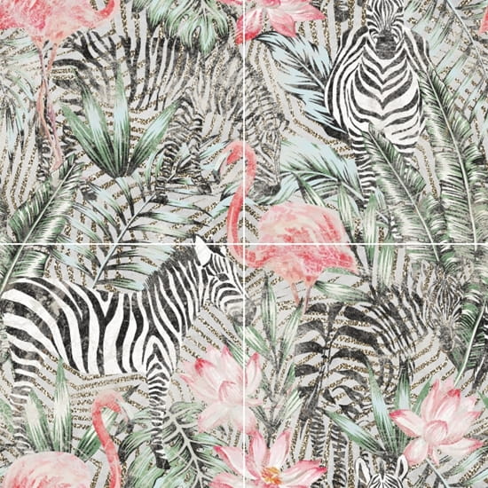 Mural gresowy 120x120 ZEBRA 4-ELEM. MAT