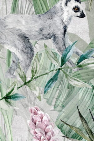 Mural gresowy 60x60 EXOTIC GREY LEMUR 1/4 MAT
