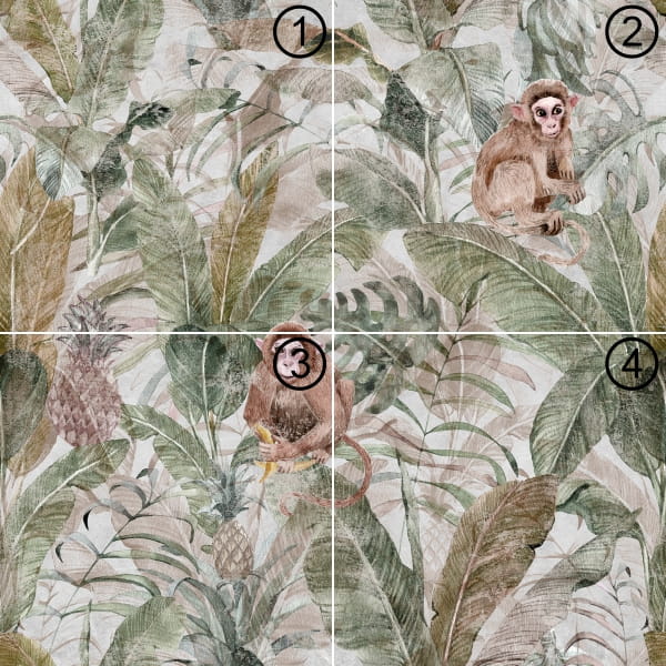 Mural gresowy 60x60 EXOTIC BEIGE MONKEY 1/4 MAT - obrazek 2