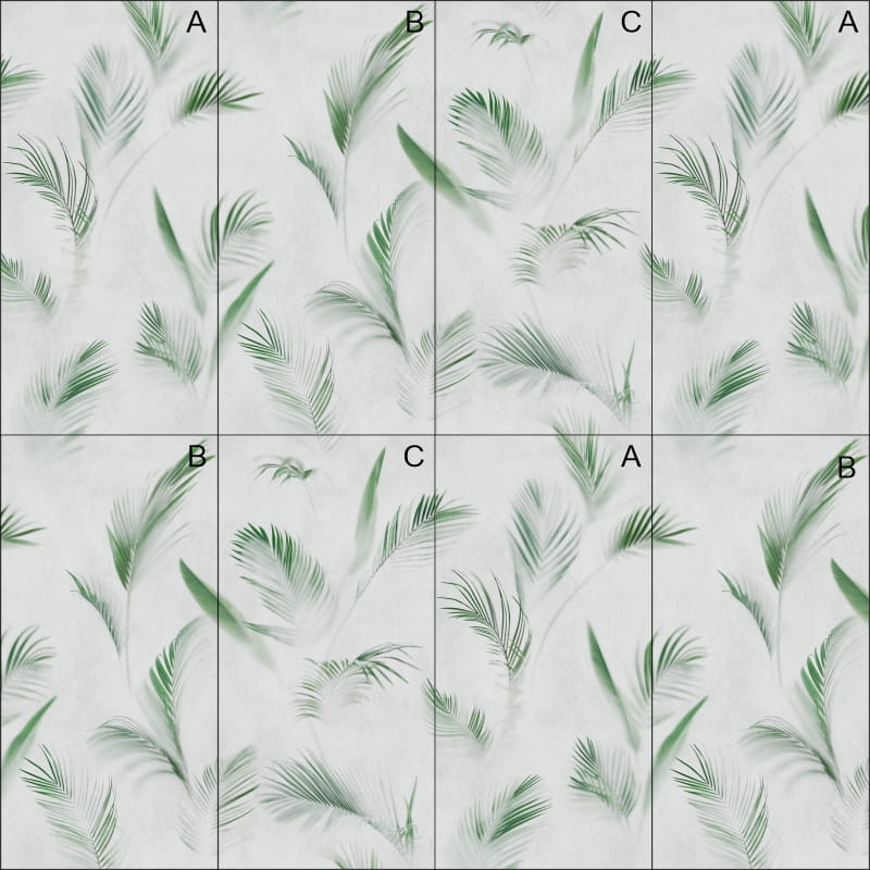 Mural gresowy 120x60 SOFT PALMS-2 CEMENT A SUGAR - obrazek 2