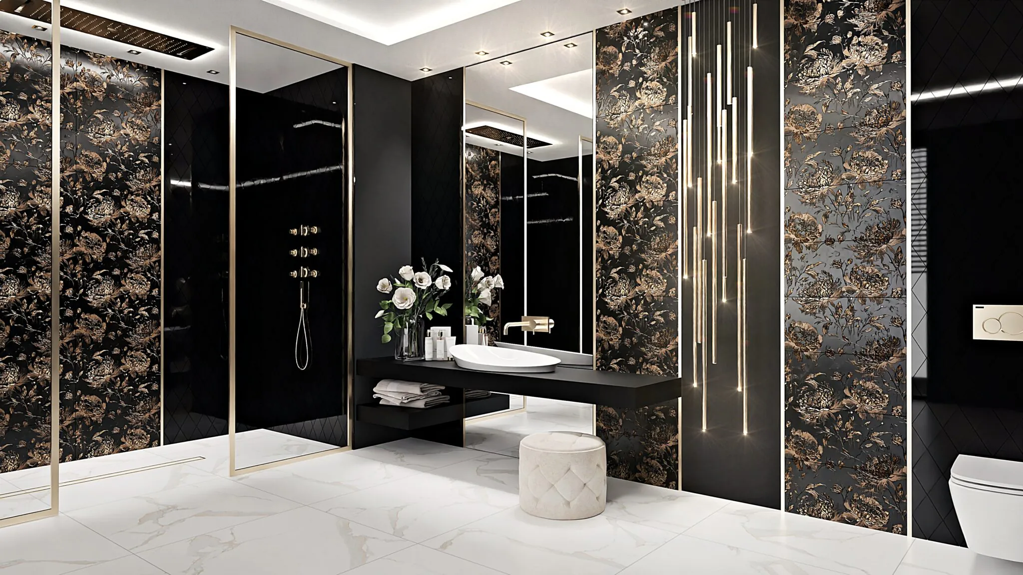 Ceramik Studio Obraz Wielkoformatowy płytka ceramiczna obraz Glamour Gold 120×120