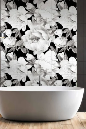 Ceramik Studio Obraz Wielkoformatowy płytka ceramiczna obraz Rose Black 120×120