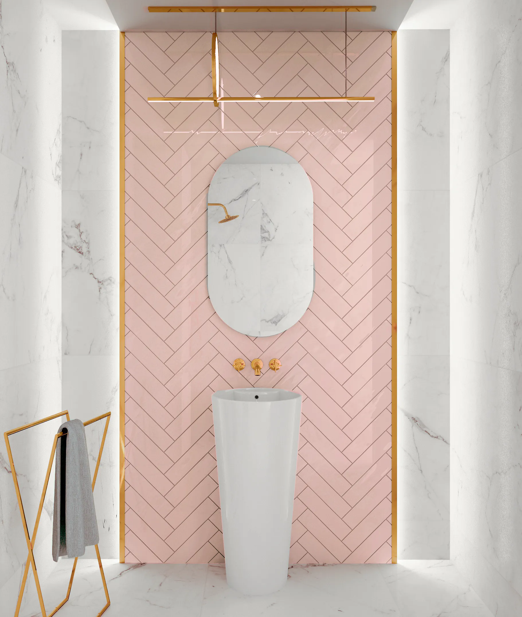 Ceramik Studio płytka ceramiczne Cegiełka Light Pink Glossy 7,4 cm x 29,9 cm - obrazek 3
