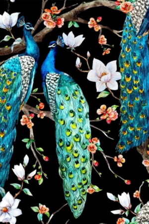 Mural gresowy 60x60 DEK PEACOCK BLACK MAT GAT I
