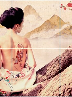 Mural gresowy 120x180 LADY TATTOO 6-ELEM. MAT GAT I